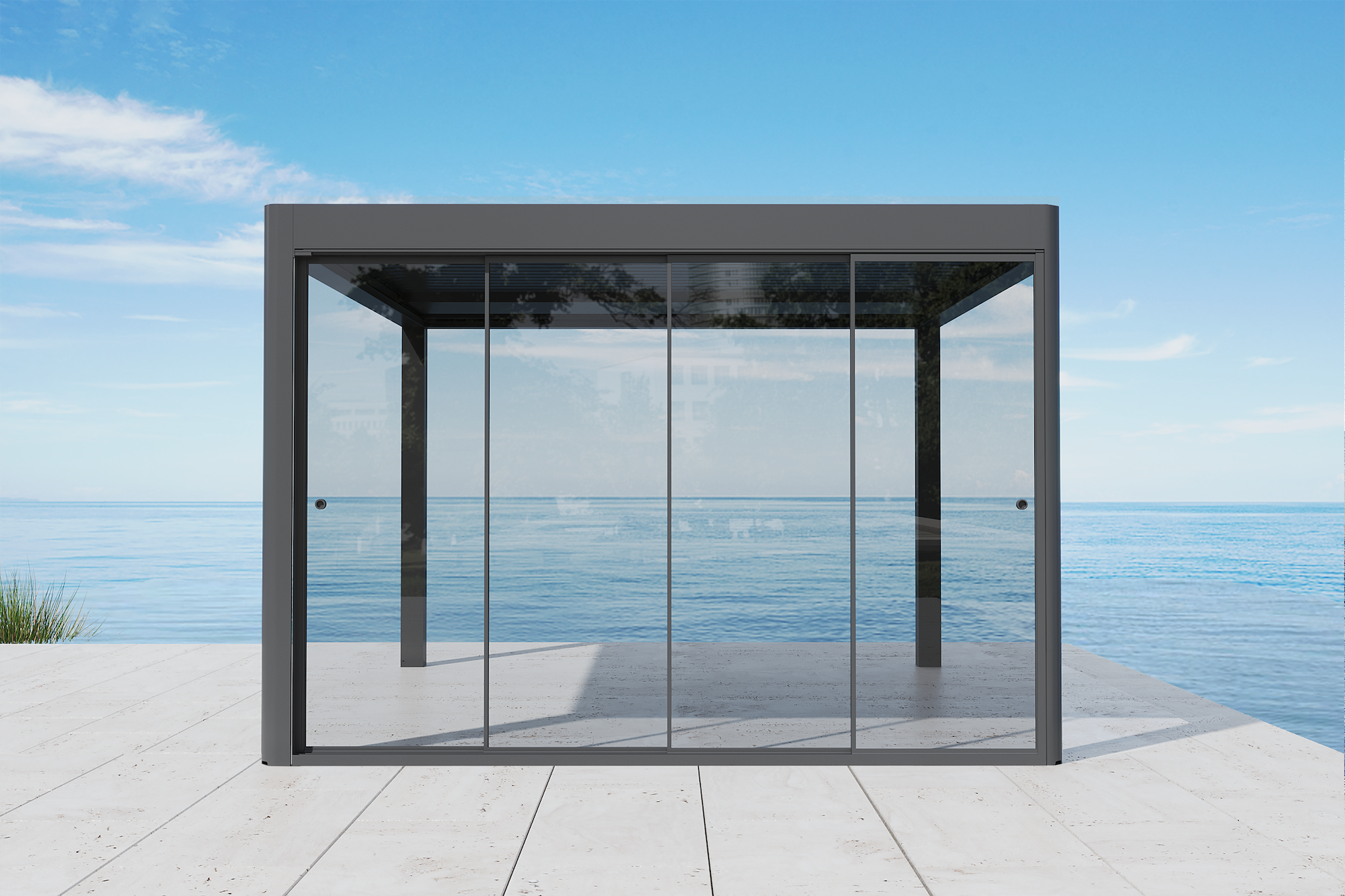 Pérgola eléctrica Genesis 150 Retr Turn 3.7x4 Antracita