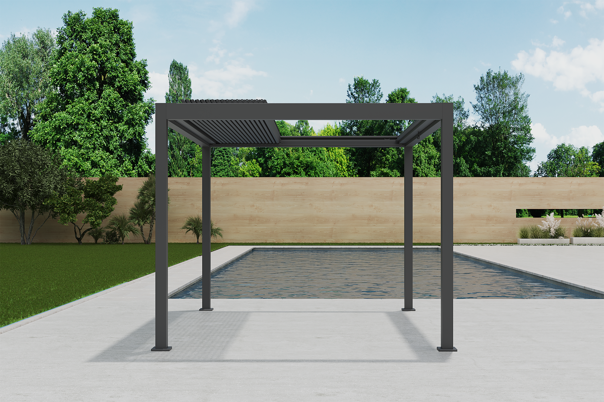 Pérgola Antracita Core+ 110 3x4 con Giro Manual