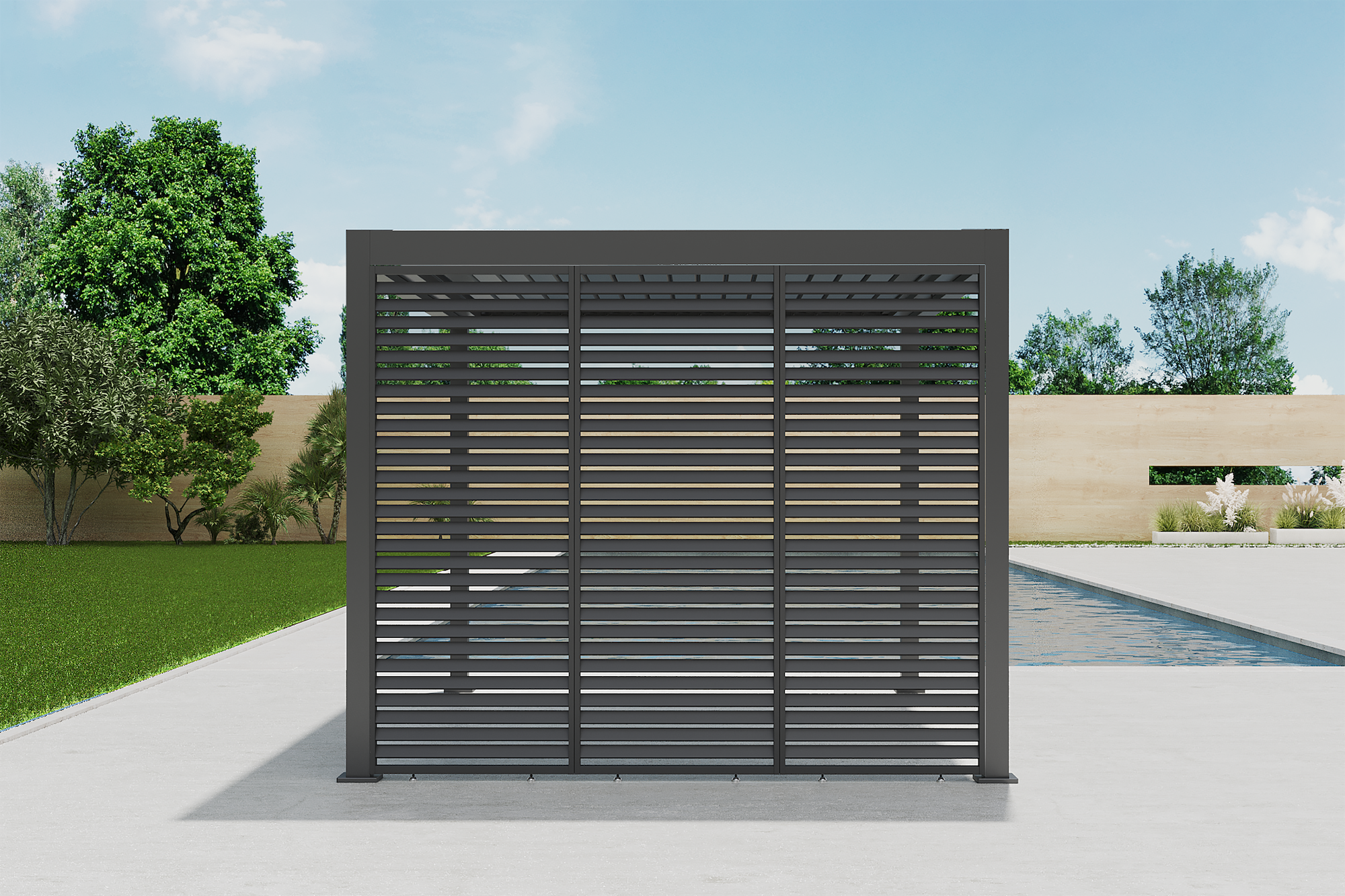 Pérgola Antracita Core+ 110 3x4 con Giro Manual