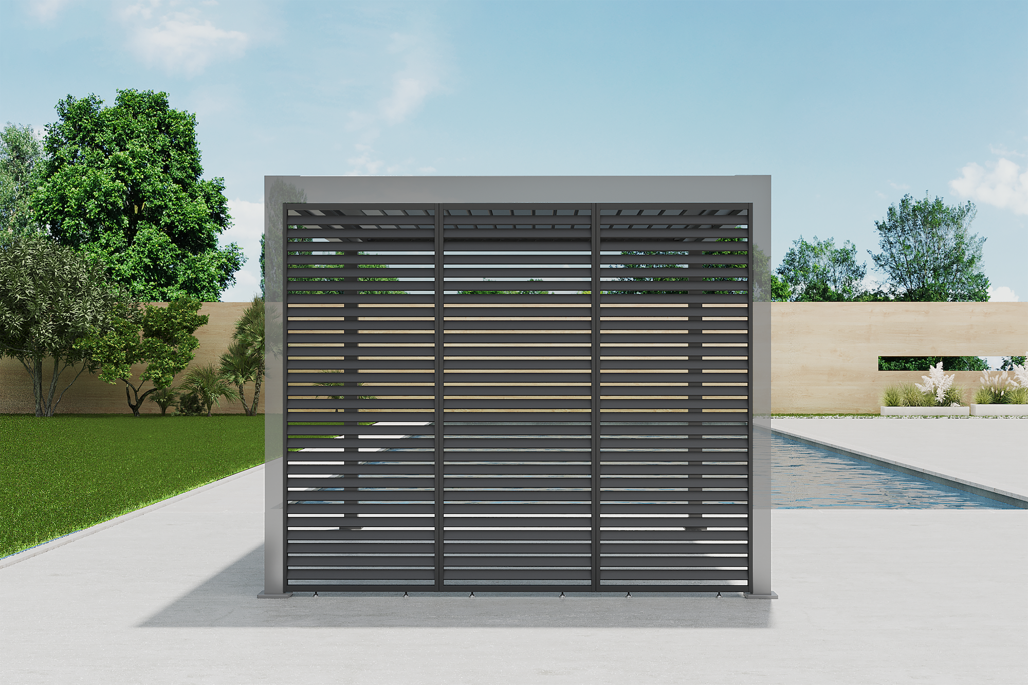 Pérgola Antracita Core+ 110 3x4 con Giro Manual