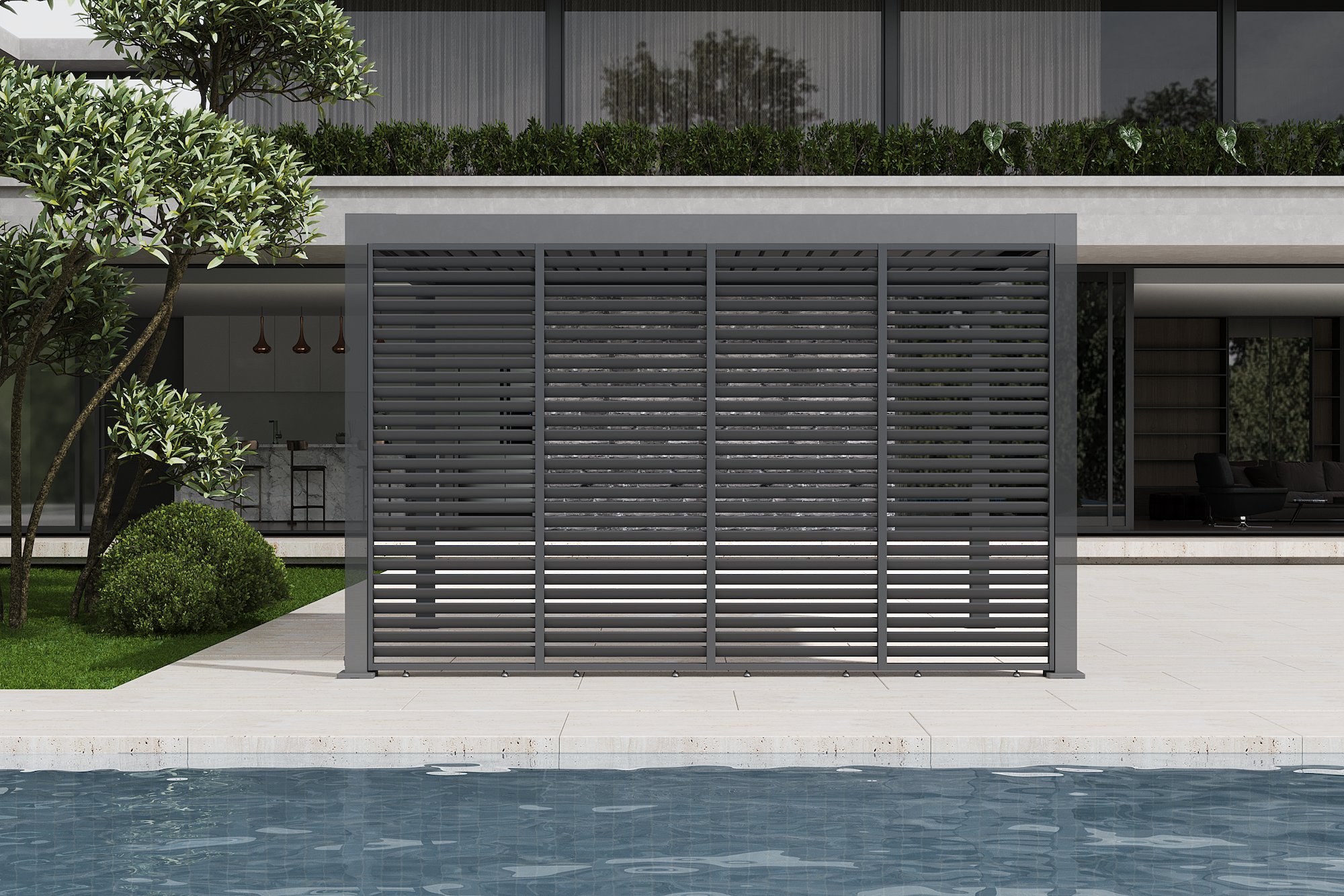 Pérgola Icon 120 Retr 3x4 Antracita E-Pérgola
