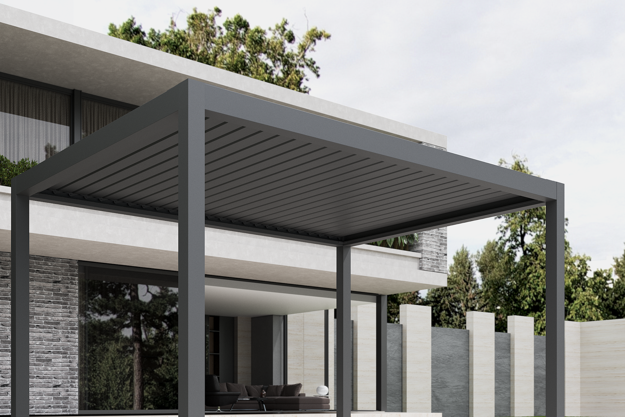 Pérgola Icon 120 Retr 3x4 Antracita E-Pérgola