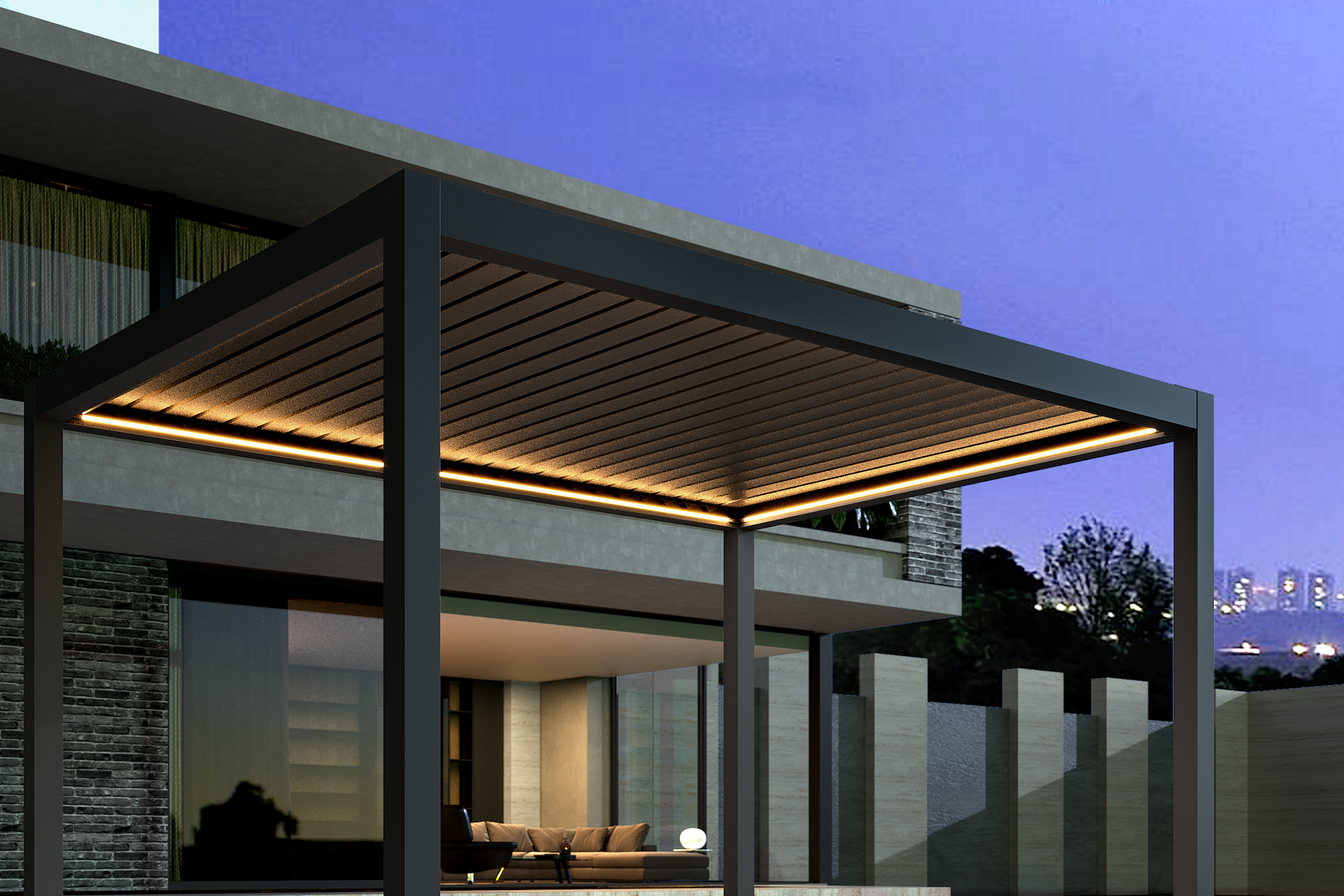 Pérgola Icon 120 Retr 3x4 Antracita E-Pérgola