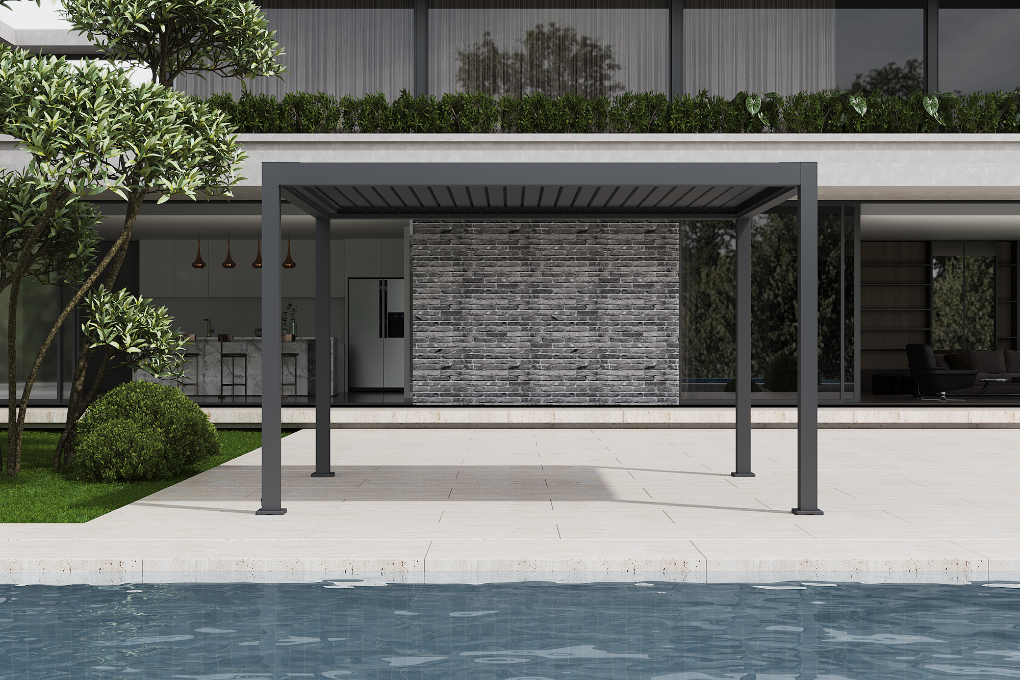 Pérgola Icon 120 Retr 3x4 Antracita E-Pérgola