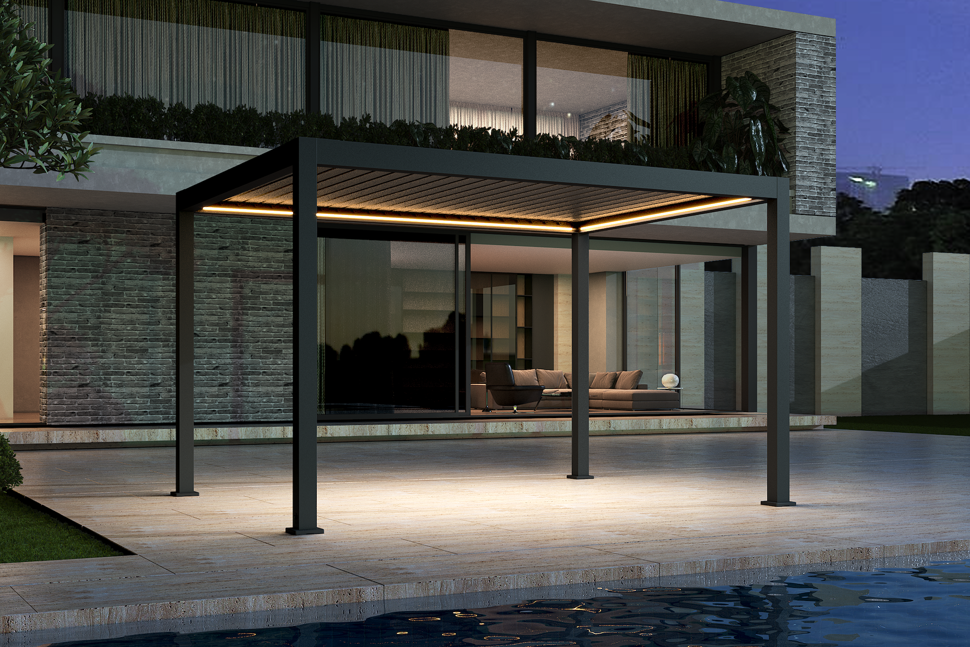 Pérgola Icon 120 Retr 3x4 Antracita E-Pérgola