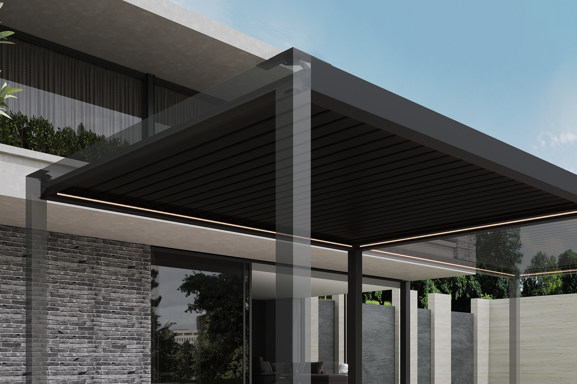 Icon 120 Retr Ext 3x4 Antracita E-Pérgola