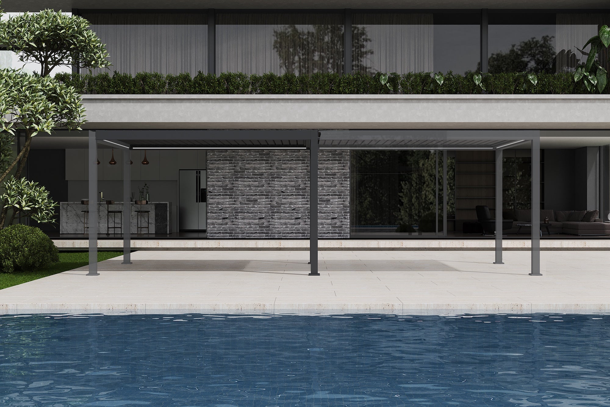 Icon 120 Retr Ext 3x4 Antracita E-Pérgola