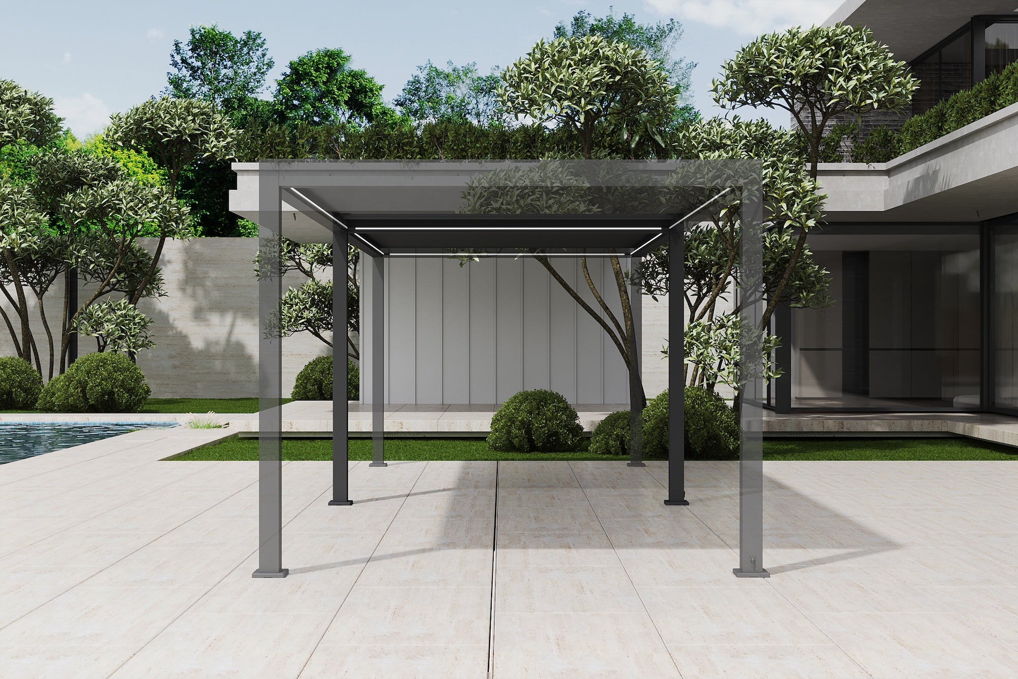 Icon 120 Retr Ext 3x4 Antracita E-Pérgola